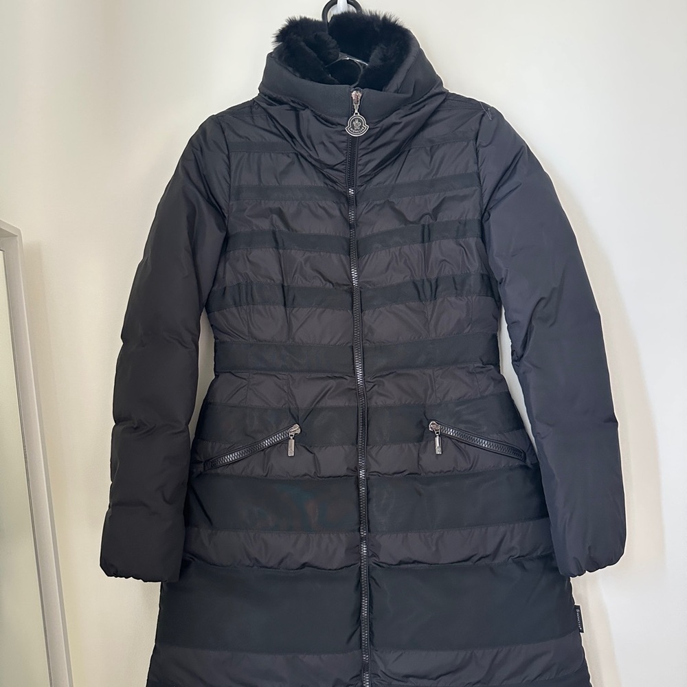 Moncler Charmille Guibbotto rabit fur long down jacket